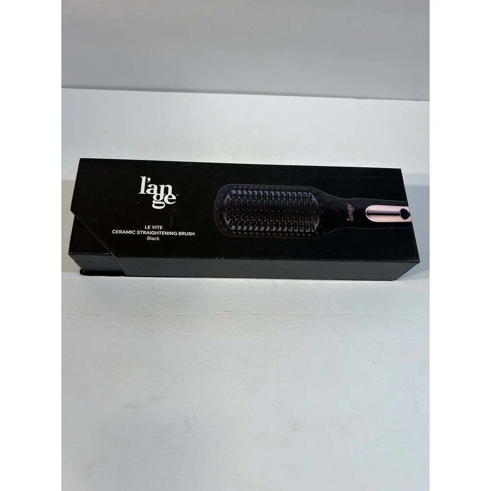 L'ange Le Vite Ceramic Straightening Brush Black Hair Straightener w/ Box